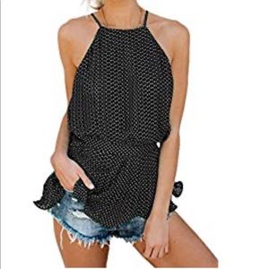 Large polka dot tank top